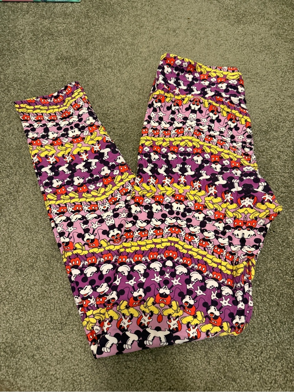 Purple Mickey Mouse Full Length Leggings